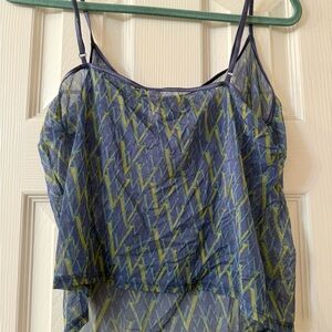 Victoria’s Secret  Y2K Purple and  Green Sheer Women's Top